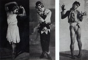 Vaslav Nijinsky dans le rôle de Narcisse, Petrouchka et Till Eulenspiegel, vers 1911-16 - French Photographer